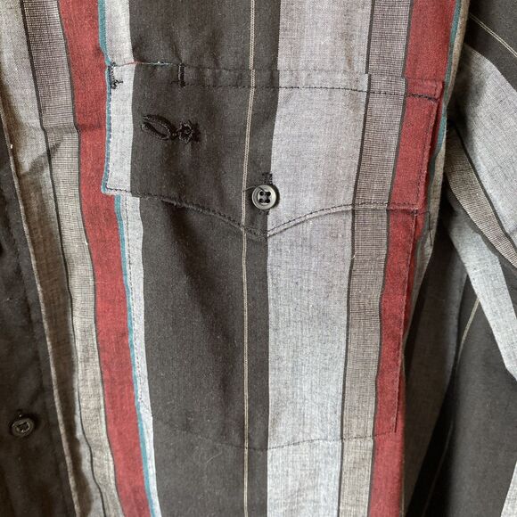 Silver Spur Vintage Men’s Western Button Down Long Sleeve Shirt LT Striped - Picture 5 of 11